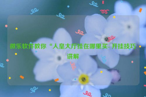 微乐软件教你“人皇大厅挂在哪里买- 开挂技巧讲解