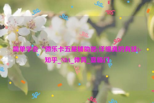 简单学会“微乐卡五星辅助器(详细真的有挂)-知乎_NBA_体育_喜临门