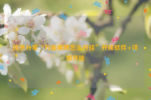 技术分享“万能棋牌怎么开挂”开挂软件+详细开挂