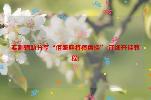 实测辅助分享“佰盛麻将棋盘挂”(详细开挂教程)