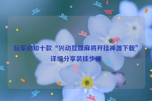 玩家必知十款“兴动互娱麻将开挂神器下载”详细分享装挂步骤