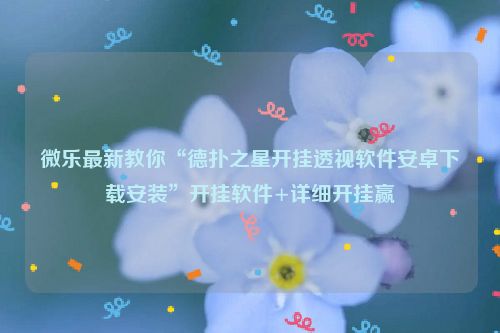 微乐最新教你“德扑之星开挂透视软件安卓下载安装”开挂软件+详细开挂赢