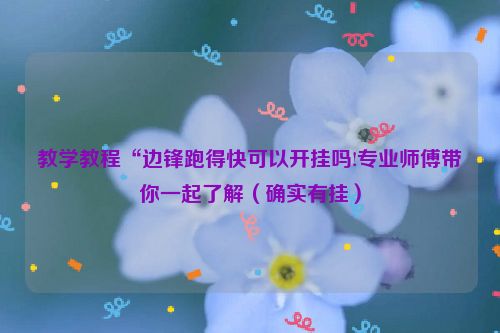 教学教程“边锋跑得快可以开挂吗!专业师傅带你一起了解（确实有挂）