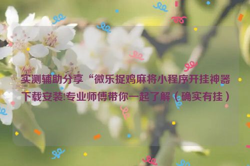实测辅助分享“微乐捉鸡麻将小程序开挂神器下载安装!专业师傅带你一起了解（确实有挂）