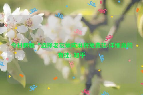 今日教程“边锋老友荣成麻将免费挂(详细真的有挂)-知乎