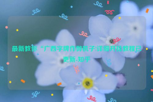 最新教你“广西字牌作弊机子!详细开挂教程已更新-知乎