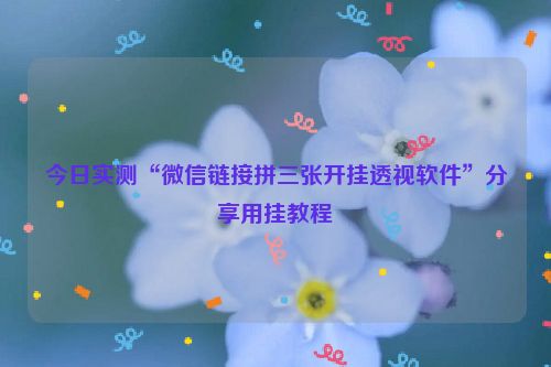 今日实测“微信链接拼三张开挂透视软件”分享用挂教程