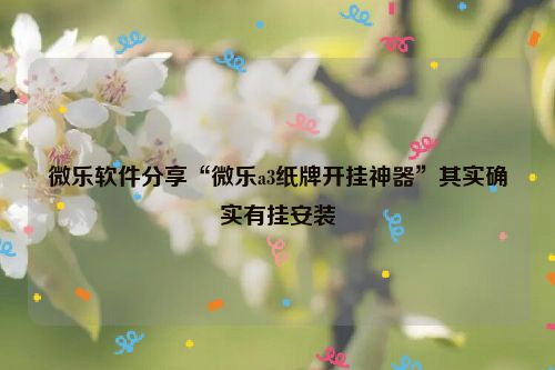 微乐软件分享“微乐a3纸牌开挂神器”其实确实有挂安装