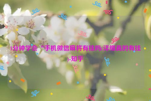 1分钟学会“手机微信麻将有挂吗(详细真的有挂)-知乎