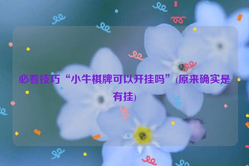 必看技巧“小牛棋牌可以开挂吗”(原来确实是有挂)