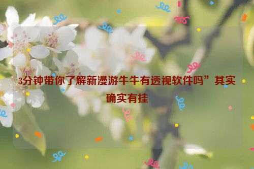3分钟带你了解新漫游牛牛有透视软件吗”其实确实有挂