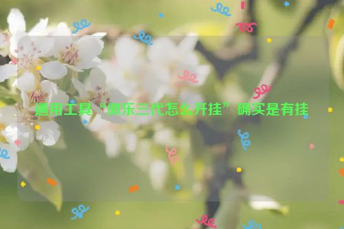 通用工具“微乐三代怎么开挂”确实是有挂
