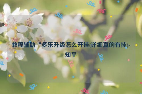 教程辅助“多乐升级怎么开挂(详细真的有挂)-知乎