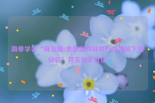 简单学会“麻友圈2贵阳捉鸡麻将外卦神器下载安装”其实确实有挂