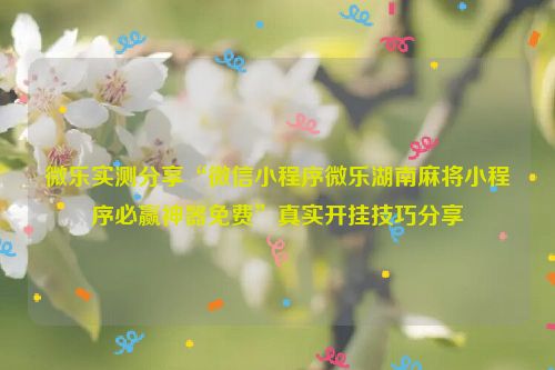 微乐实测分享“微信小程序微乐湖南麻将小程序必赢神器免费”真实开挂技巧分享