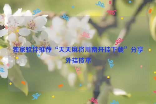 独家软件推荐“天天麻将川南开挂下载”分享外挂技术