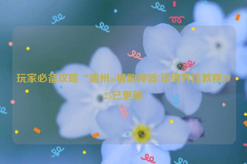 玩家必备攻略“德州ai辅助神器!详细开挂教程2025已更新