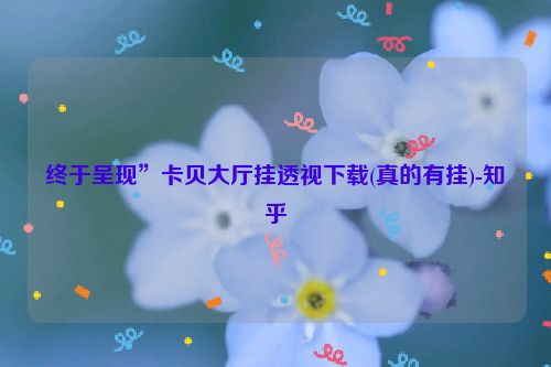 终于呈现”卡贝大厅挂透视下载(真的有挂)-知乎
