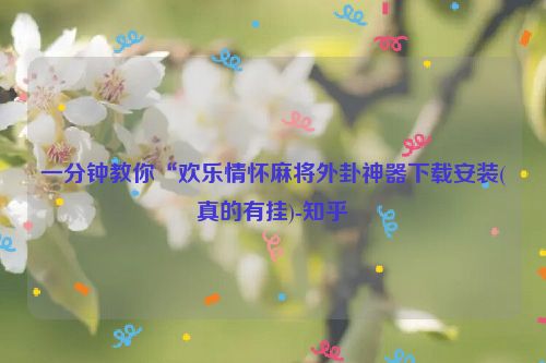 一分钟教你“欢乐情怀麻将外卦神器下载安装(真的有挂)-知乎