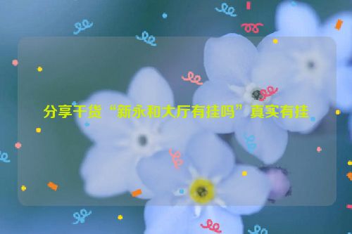 分享干货“新永和大厅有挂吗”真实有挂
