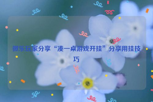 微乐玩家分享“凑一桌游戏开挂”分享用挂技巧