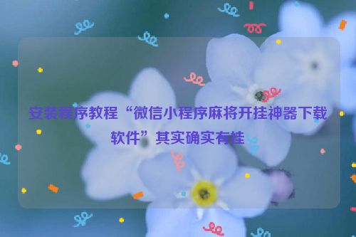 安装程序教程“微信小程序麻将开挂神器下载软件”其实确实有挂