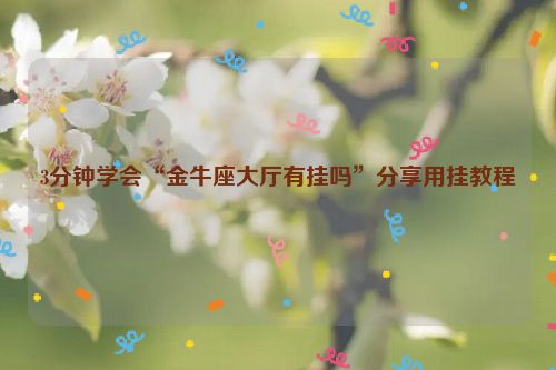 3分钟学会“金牛座大厅有挂吗”分享用挂教程