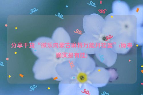 分享干货“微乐内蒙古麻将万能开挂器”(原来确实是有挂)