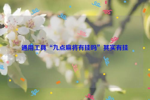 通用工具“九点麻将有挂吗”其实有挂