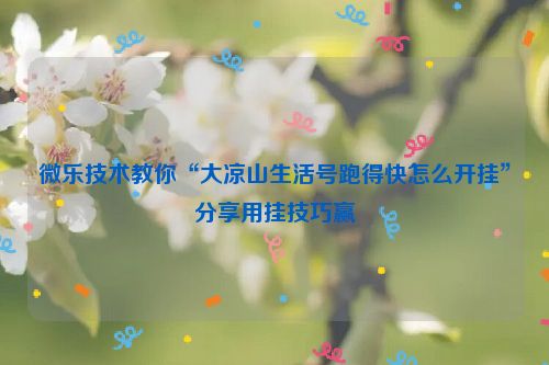微乐技术教你“大凉山生活号跑得快怎么开挂”分享用挂技巧赢