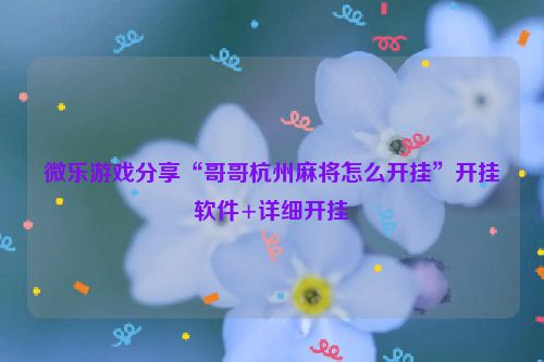 微乐游戏分享“哥哥杭州麻将怎么开挂”开挂软件+详细开挂