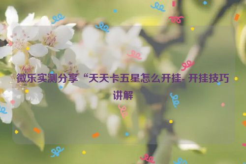 微乐实测分享“天天卡五星怎么开挂- 开挂技巧讲解