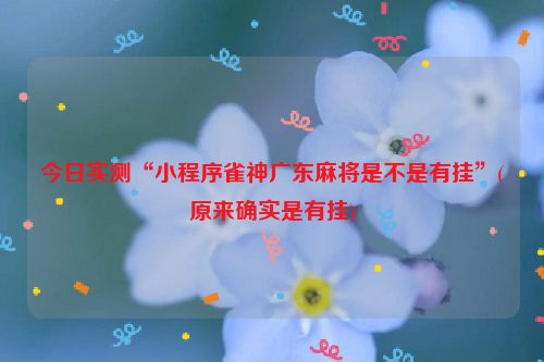 今日实测“小程序雀神广东麻将是不是有挂”(原来确实是有挂)
