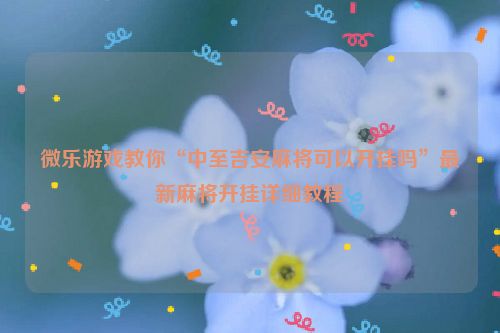 微乐游戏教你“中至吉安麻将可以开挂吗”最新麻将开挂详细教程