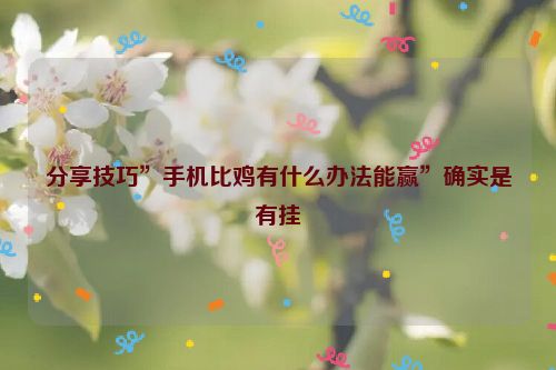 分享技巧”手机比鸡有什么办法能赢”确实是有挂