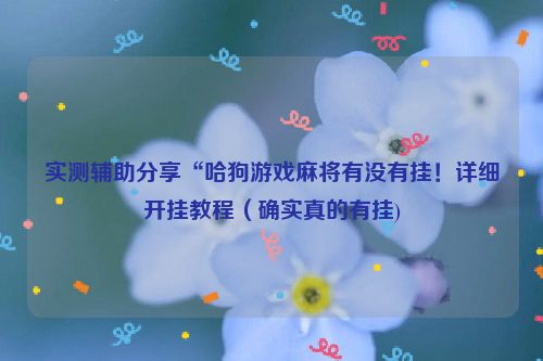 实测辅助分享“哈狗游戏麻将有没有挂！详细开挂教程（确实真的有挂)