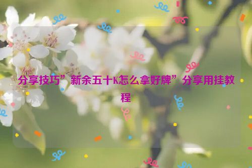 分享技巧”新余五十K怎么拿好牌”分享用挂教程