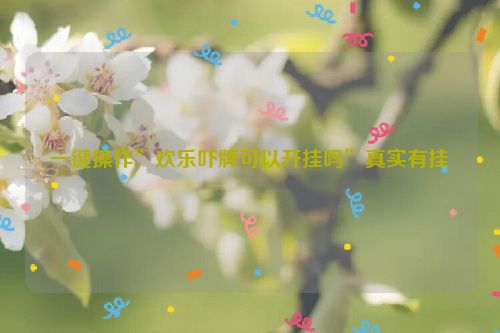 一键操作”欢乐吓牌可以开挂吗”真实有挂