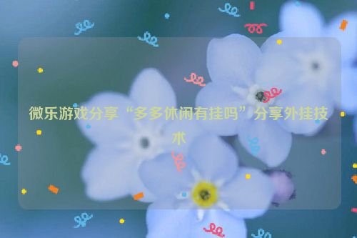 微乐游戏分享“多多休闲有挂吗”分享外挂技术