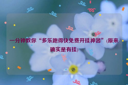 一分钟教你“多乐跑得快免费开挂神器”(原来确实是有挂)
