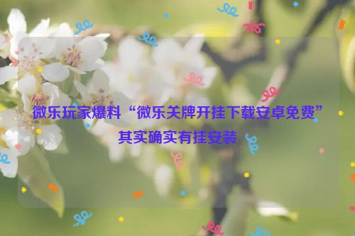 微乐玩家爆料“微乐关牌开挂下载安卓免费”其实确实有挂安装