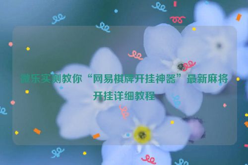 微乐实测教你“网易棋牌开挂神器”最新麻将开挂详细教程