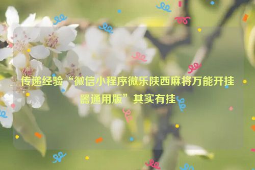 传递经验“微信小程序微乐陕西麻将万能开挂器通用版”其实有挂