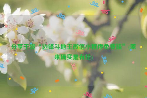 分享干货“边锋斗地主微信小程序免费挂”(原来确实是有挂)