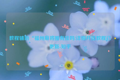 教程辅助“福州麻将圈有挂吗!详细开挂教程已更新-知乎