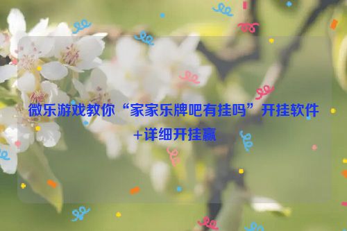 微乐游戏教你“家家乐牌吧有挂吗”开挂软件+详细开挂赢
