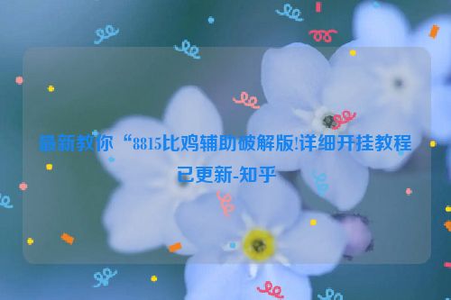 最新教你“8815比鸡辅助破解版!详细开挂教程已更新-知乎