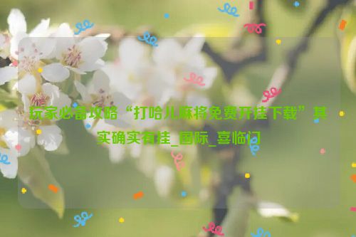 玩家必备攻略“打哈儿麻将免费开挂下载”其实确实有挂_国际_喜临门