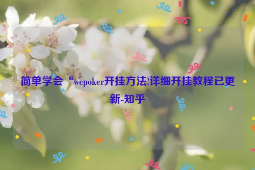 简单学会“wepoker开挂方法!详细开挂教程已更新-知乎