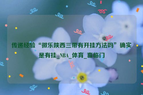 传递经验“微乐陕西三带有开挂方法吗”确实是有挂_NBA_体育_喜临门